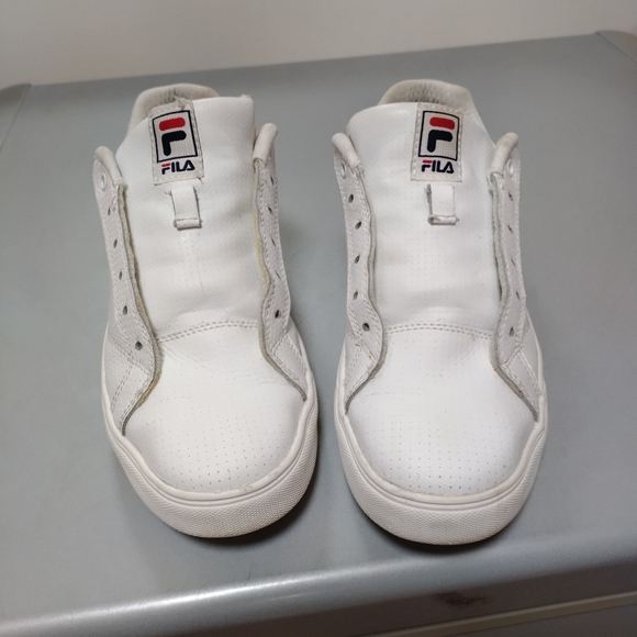 Classic White Leather Fila Sneakers Women's Ladies' Size 8 - Picture 10 of 12